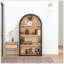 Bibliothèque arquée à 4 niveaux, bibliothèque arquée avec tablettes de rangement