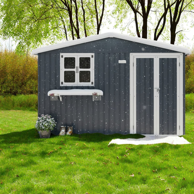 Remises spacieuses en métal, rangement moderne 10 x 8 pour patio