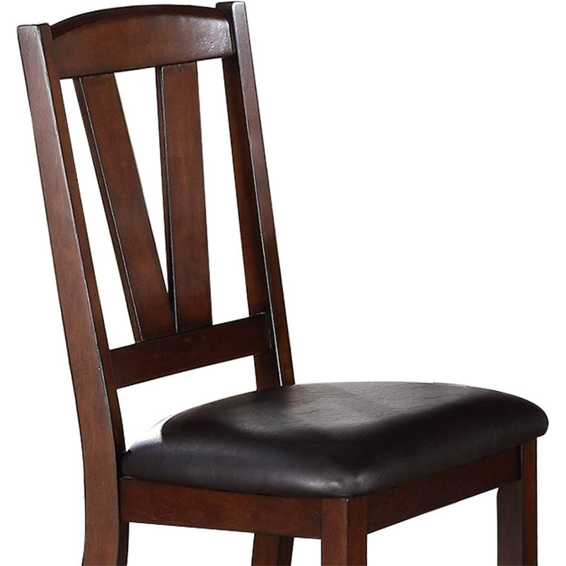 Ensemble de 2 chaises de salle à manger avec dossier en bois de noyer foncé