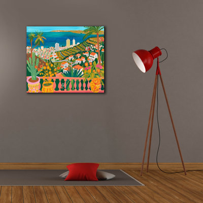«Verdant Terrace Embrace Coastal Metropolis» par Doron David, art mural sur toile, 30 po x 26 po