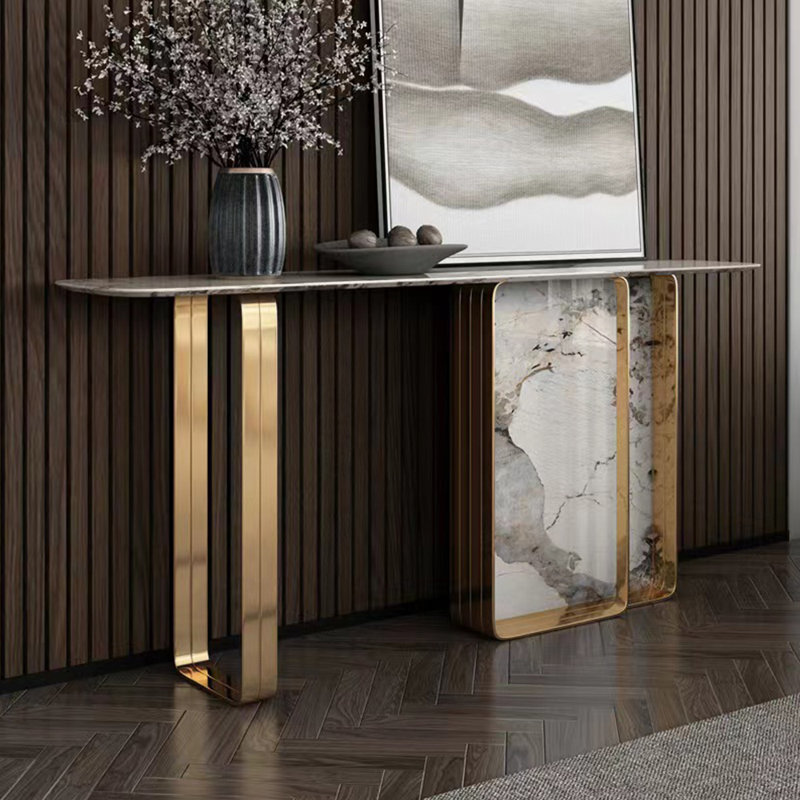 Console de style français en pierre frittée, H 31,5 po x l 55 po x P 15,7 po