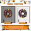 Couronne de citrouilles d'Halloween pré-illuminée de 50 cm avec minuterie pour porte d'entrée