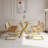 47.24" Rectangular Tempered Glass Dining Table With Metal Legs,-625385120-625385132