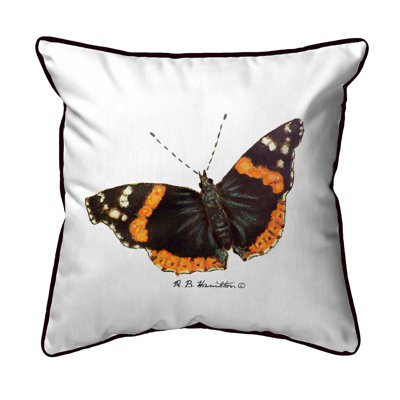 Admiral Butterfly Outdoor Reversible Throw Pillow