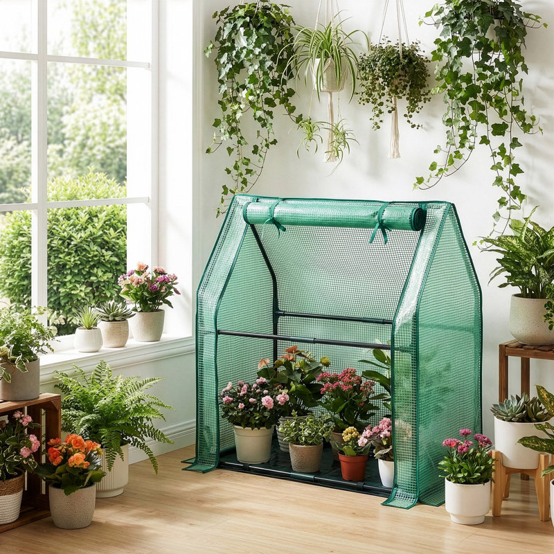 36 po x 18 po x 33 po Serre en PE vert avec sous-tapis en PE, Vert
