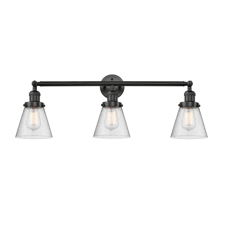 Éclairage pour meuble-lavabo 3 lumières Shauna Cone, DEL, Noir mat