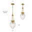 Luminaire suspendu en verre texturé à 1 lumière à intensité variable