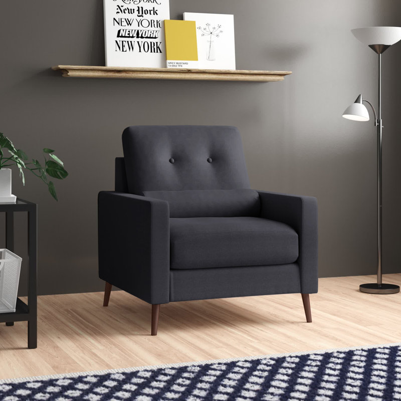 Espana Upholstered Armchair, Dark Gray Polyester