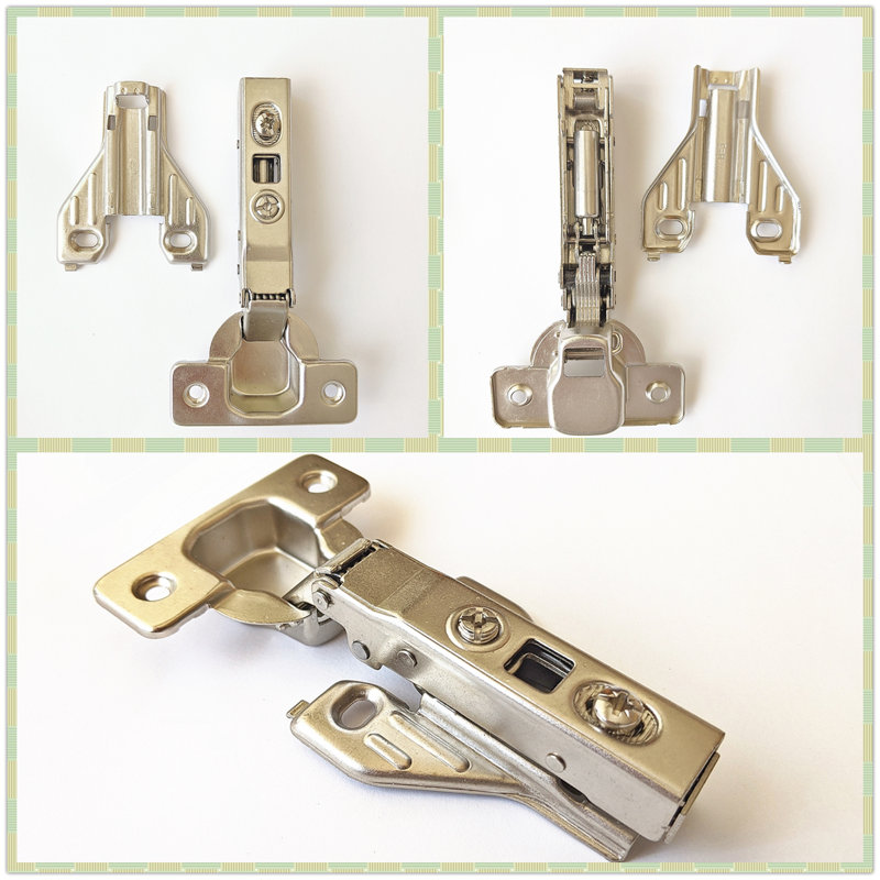 Silver and Black Soft Close Cabinet Hinges Set of 2