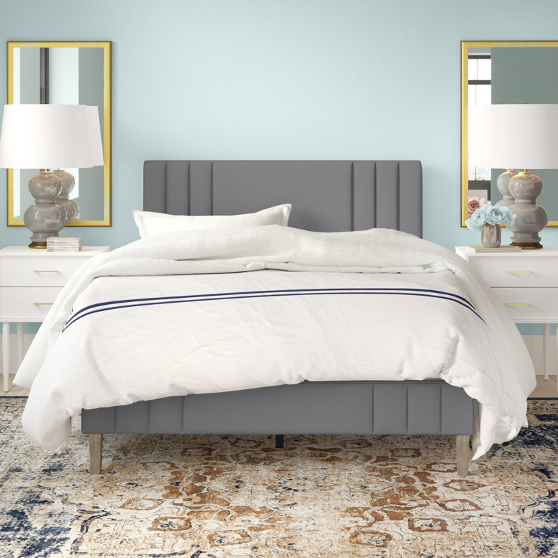 Moniz Upholstered Platform Bed, Full, Peyton Slate
