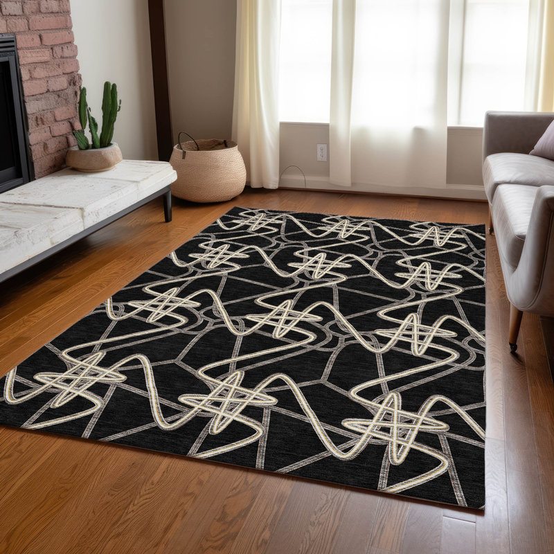  Aleg Area Rug with Non-Slip Backing, Rectangle 8' x 10'