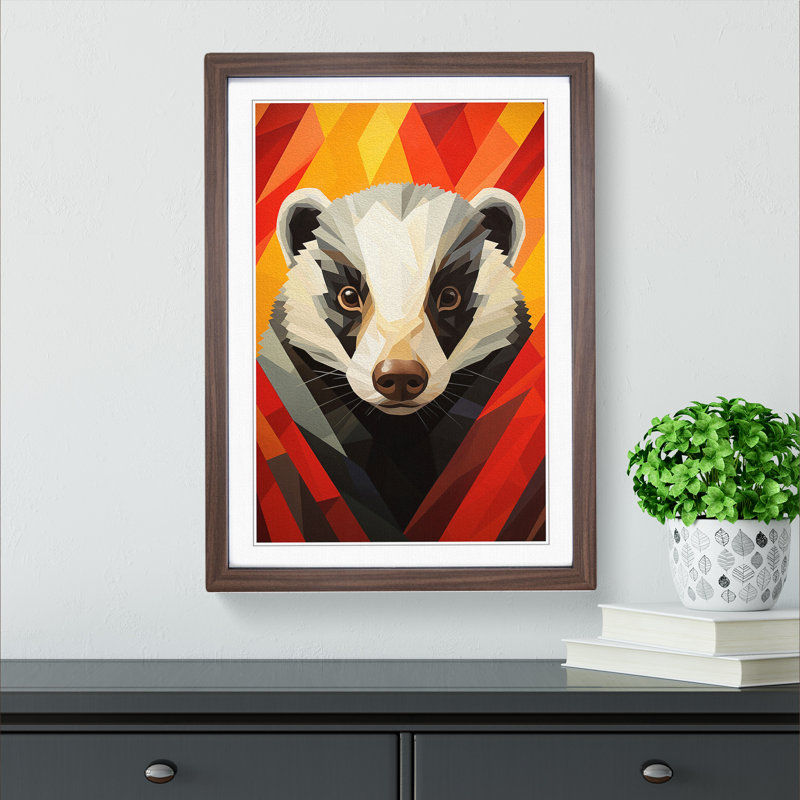Single Picture Frame Print on Wood, Walnut Framed, 46cm H x 34cm W