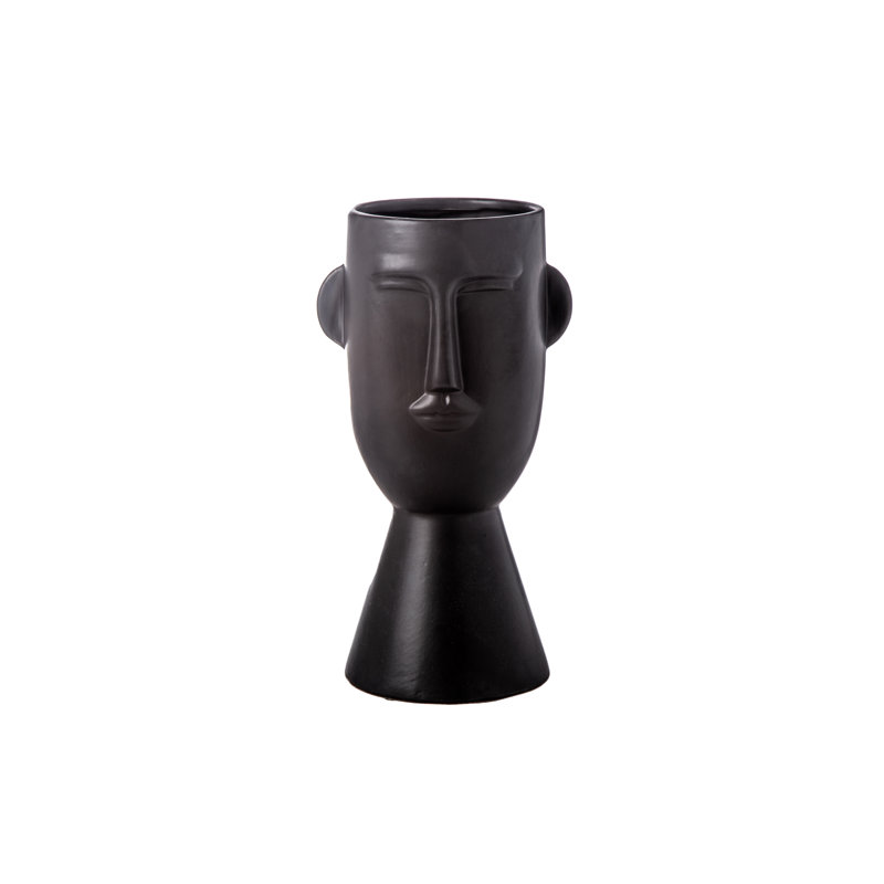 Pot en céramique fini mat noir - H 10,00 po