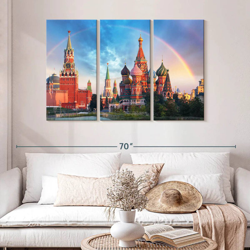 Kremlin et place rouge de Moscou, H 32 po x l 50 po