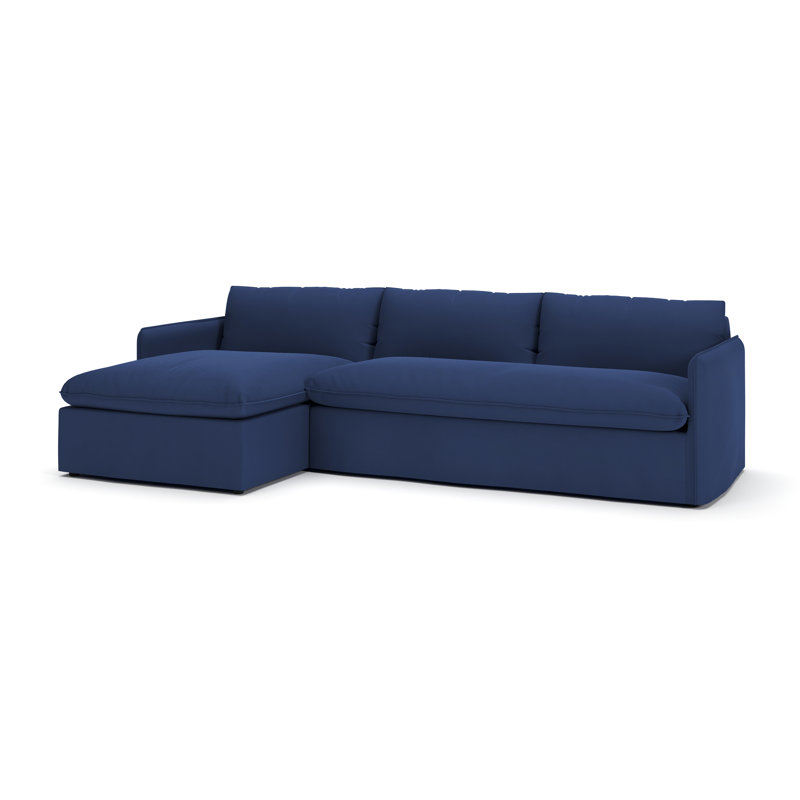 Canapé modulaire 2 pièces Bellatrix, Toile bleu marine Sunbrella®, Orienté à gauche (vu de face)