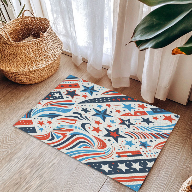 Tapis tressé Patriotic Stripe Parade, Rectangulaire 3 pi x 5 pi