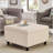 Large square storage ottoman with wooden legs, Upholstered button tufted coffee table-2084076704