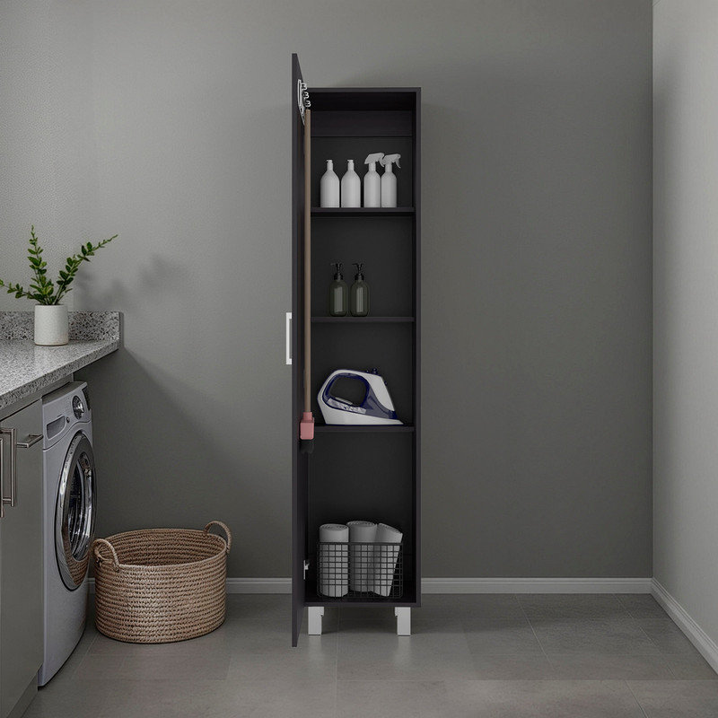 Armoire de rangement en wengé avec tablette fixe