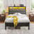 Bed Frame with Storage Headboard, Metal Platform Bed Frame with RGB Lights & Outlets-74872731-76307303-89111811