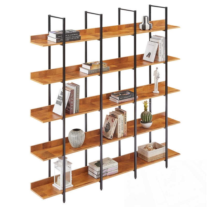 5 Tier Huizenga with Metal Frame, Black+Brown