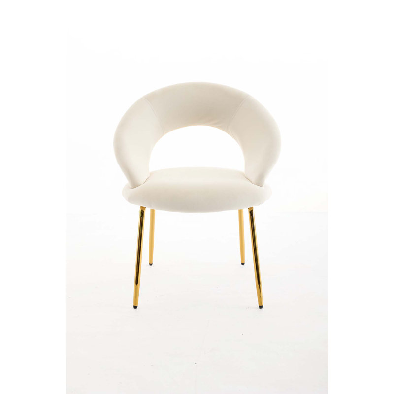 Ensemble de 1 chaises de salle à manger, Velours blanc