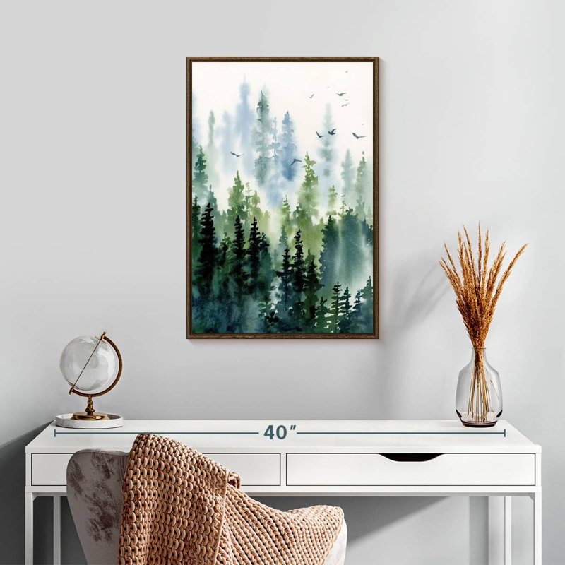 Treeline, 17" x 25", Floating Frame Walnut