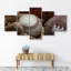 Baseball, football et basketball, salle de sport, images d'art sur toile 5 pièces
