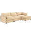 Chenille de blé en forme de L modulaire 3 avec repose-pieds mobile, coussins enveloppants et d'accoudoirs, rangement caché, adaptable à différents styles de décoration intérieure en forme de croissant, tiroirs de rangement, teinte pour l'intérieur-121368816