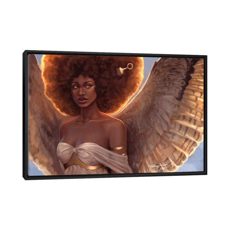 « Halo » par Hillary D Wilson-impression, H 26 po x l 40 po x 1,5 po, Toile avec cadre noir, Pas de tapis