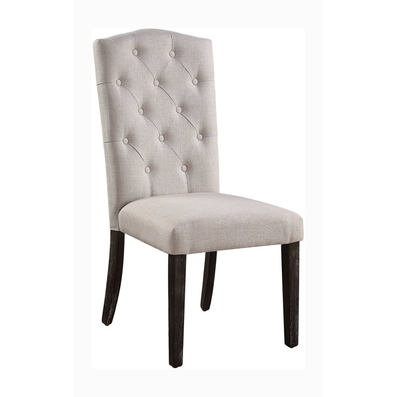 Chaise d'appoint rembourrée Arlethe en beige et espresso vieilli (ensemble de 2)