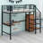 Metal Loft Bed With Desk And Metal Grid, With Wardrobe
