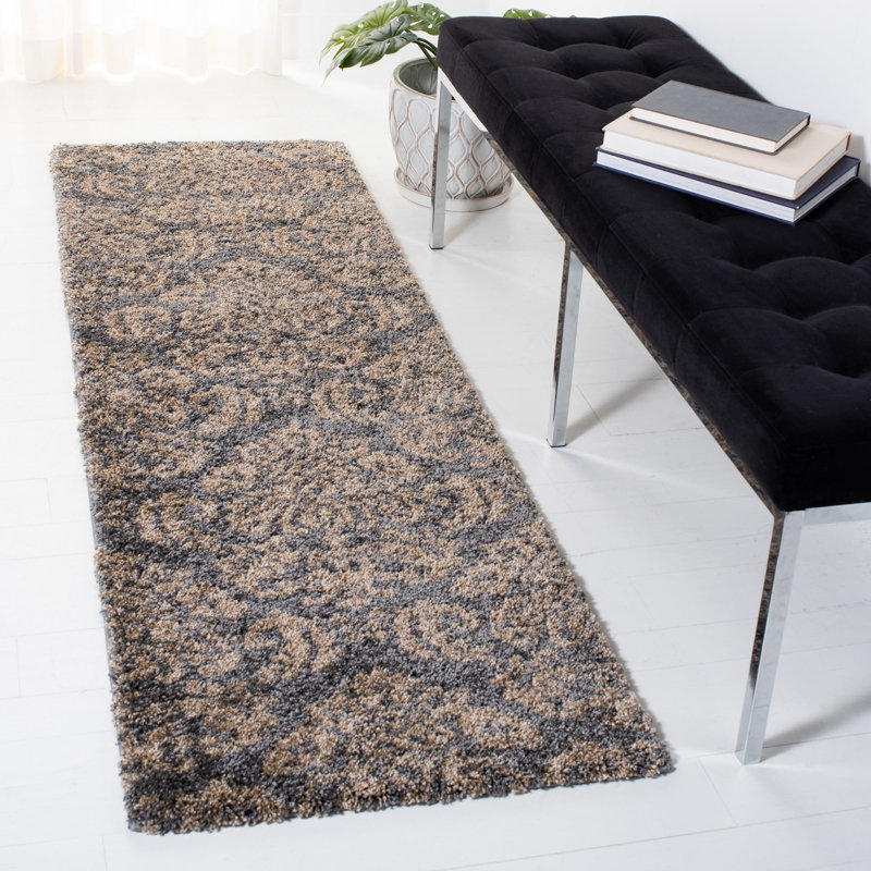 Tapis à poils longs Ellyona, Tapis de couloir 2 pi 3 po x 7 pi
