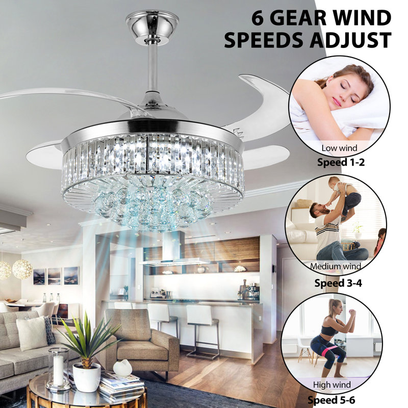 Ventilateur de plafond avec lumières DEL Kearistan, 36"