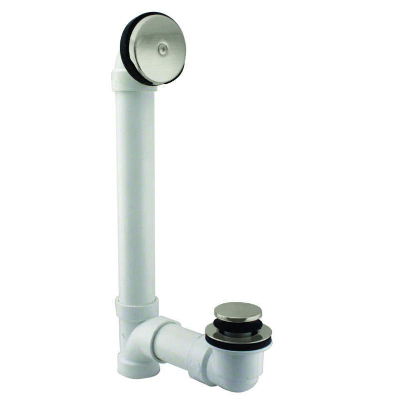 Sch. Ensemble de drain de baignoire 40 pieds en PVC avec trop-plein à un trou, Acier inoxydable