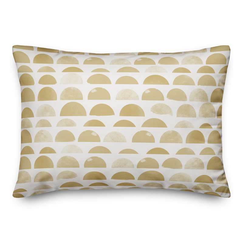 Housse et insert de coussin rectangulaire extérieur demi-cercles 17, Jaune