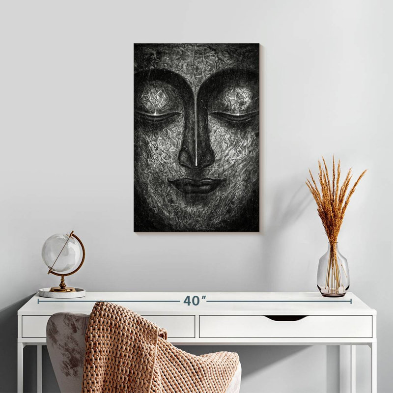 Visage de Bouddha Adella BW, H 24 po x l 16 po