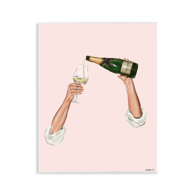 Plaque champagne sur fond rose Champagne, design par Ziwei Li