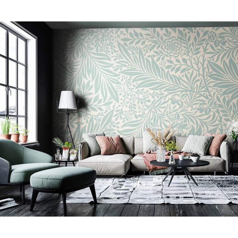 ClassicLiving Trailing Ferns Matte Roll, 350cm L x 280cm W, Duck Egg Matt