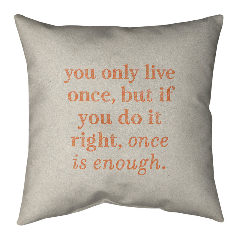 Reversible Throw Pillow, 40" H x 40" W, White/Orange