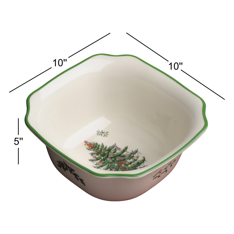 Spode Christmas Tree Large Square Bowl 10"