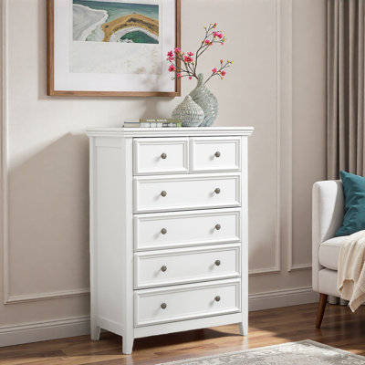 6 Drawers Dresser With Wood Grain Tabletop And Flower Handle by Latitude Run