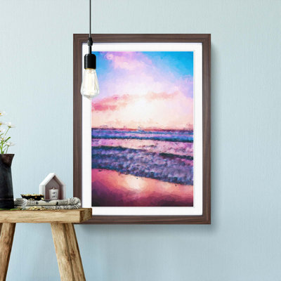 Pink Beach in Abstract - Framed Print