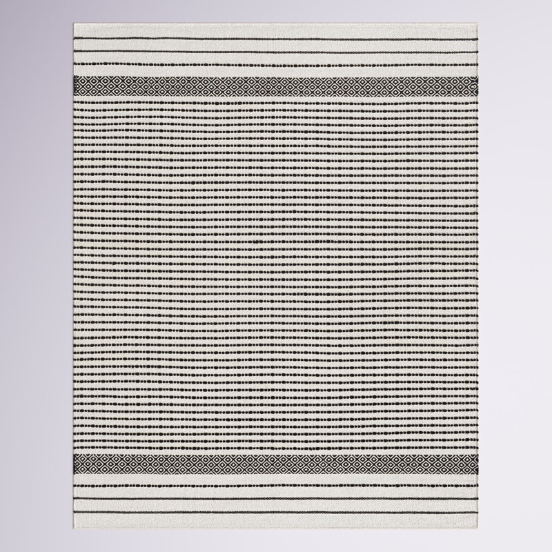Courtdale Cotton Striped Indoor Rug, Rectangle 8' x 10'