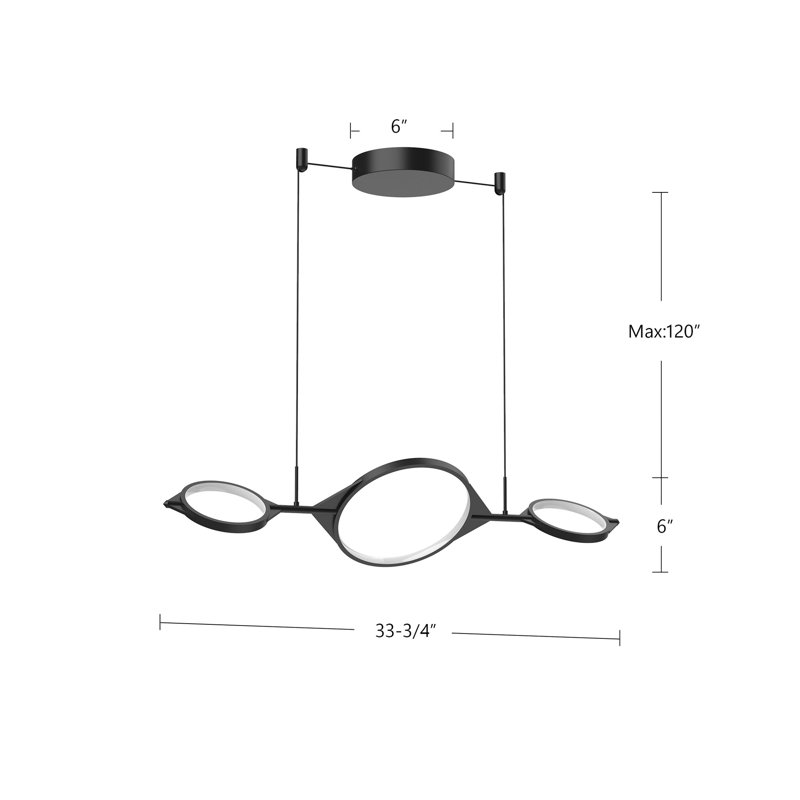 Luminaire suspendu géométrique à 3 lumières Serif