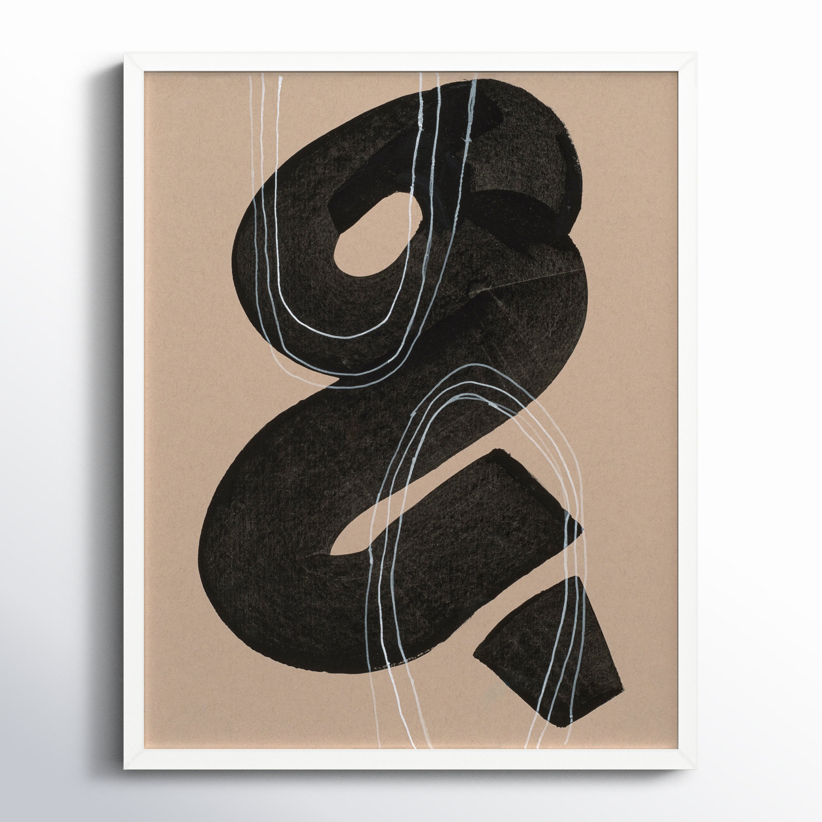 Free Form 5 by Andrea Stokes, 20" H x 16" W x 1.25" D, White Framed