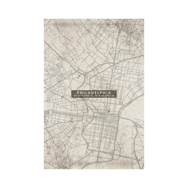 Williston Forge Philadelphia City Map Abstract - Wrapped Canvas Print ...