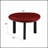 Eddie Red High Gloss End Table With Durable MDF Top And Stylish Metal Base, Perfect For Modern Interiors And Small Spaces.