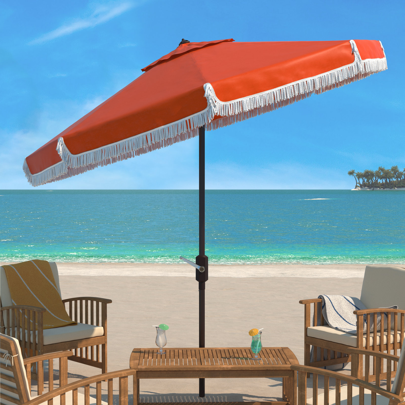 Argentina 100.79'' Outdoor Umbrella, Orange