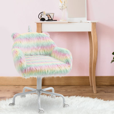 Fauteuil moelleux, conception arc-en-ciel, dossier moyen, hauteur réglable, base 5 étoiles pour tissu de bureau, base, travail et jeu confortables