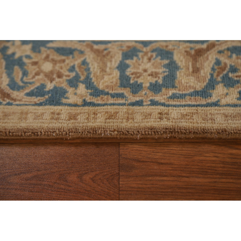 Tapis unique en laine brun / bleu 3 pi 2 po x 5 pi 2 po New Age
